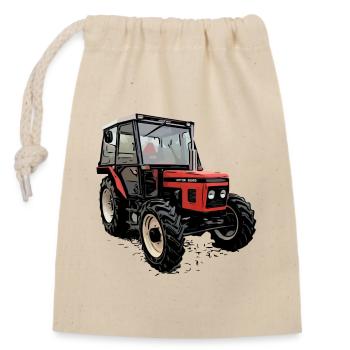 Szetor Traktor 5245 - Verschließbarer Geschenkbeutel aus Baumwolle (14x20cm) - Natur - Vorne