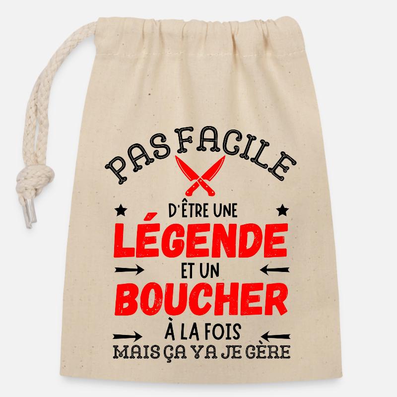 UNE LEGENDE BOUCHER - Sac cadeau en coton avec cordon (14 x 20 cm) - nature