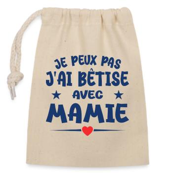 I can't I messed up with grandma - Closable cotton gift bag (14x20cm) - nature - Front