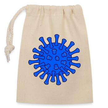 Blue Covid Molecule Illustration - Closable cotton gift bag (14x20cm) - nature - Front