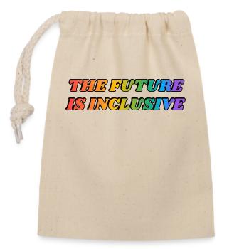The Future Is Inclusive - Closable cotton gift bag (14x20cm) - nature - Front