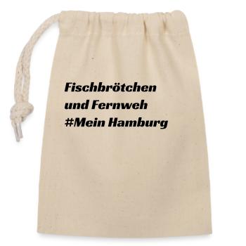 Hamburg - Verschließbarer Geschenkbeutel aus Baumwolle (14x20cm) - Natur - Vorne