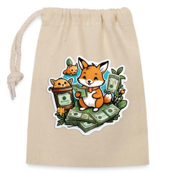 Süßer Fuchs - Verschließbarer Geschenkbeutel aus Baumwolle (14x20cm) - Natur - Vorne
