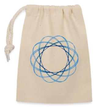 Forme géométrique (mod.) sertie - Sac cadeau en coton avec cordon (14 x 20 cm) - nature - Devant