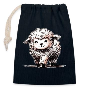 Lamb - Closable cotton gift bag (14x20cm) - navy - Front