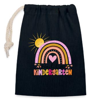 École maternelle - Sac cadeau en coton avec cordon (14 x 20 cm) - bleu marine - Devant