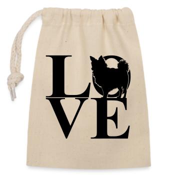 Chihuahua Love Dog Motif - Sac cadeau en coton avec cordon (14 x 20 cm) - nature - Devant