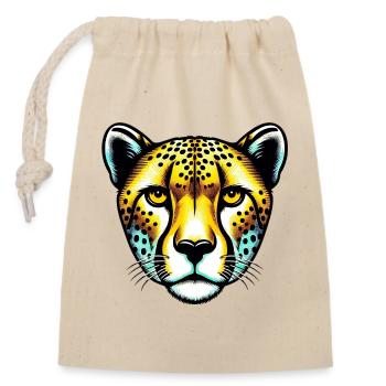 Guépard - Sac cadeau en coton avec cordon (14 x 20 cm) - nature - Devant