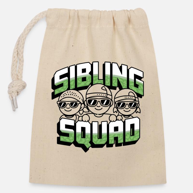 Sibling Squad Sibling Love and Rivalry - Closable cotton gift bag (14x20cm) - nature