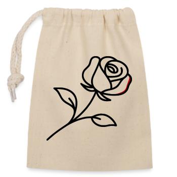 minimalist reclining rose - Closable cotton gift bag (14x20cm) - nature - Front