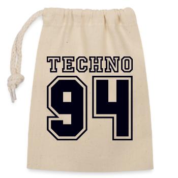TECHNO 94 - Closable cotton gift bag (14x20cm) - nature - Front