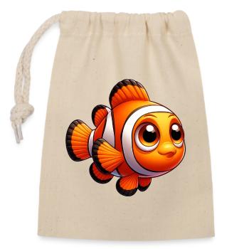 Clownfisch - Verschließbarer Geschenkbeutel aus Baumwolle (14x20cm) - Natur - Vorne