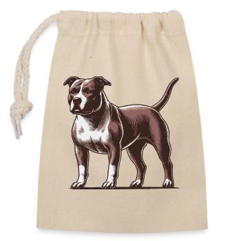 Pitbull - Sac cadeau en coton avec cordon (14 x 20 cm) - nature - Devant