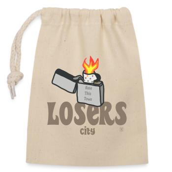 Grunge Rebel Lighter - Hate this town - Closable cotton gift bag (14x20cm) - nature - Front