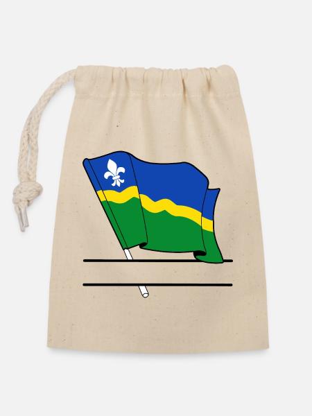 Flagge Flevoland Textbanner - Verschließbarer Geschenkbeutel aus Baumwolle (14x20cm) - Natur