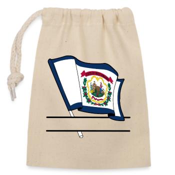 Drapeau de la Virginie-Occidentale - Sac cadeau en coton avec cordon (14 x 20 cm) - nature - Devant