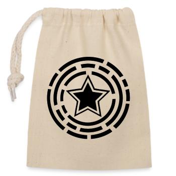 Star - Closable cotton gift bag (14x20cm) - nature - Front