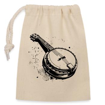 Banjo Drawing - Closable cotton gift bag (14x20cm) - nature - Front
