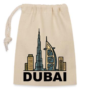 Horizon de Dubaï - Sac cadeau en coton avec cordon (14 x 20 cm) - nature - Devant