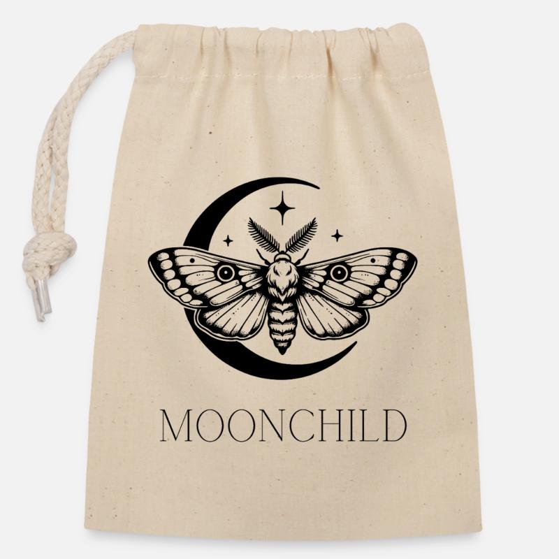 Moonchild - Verschließbarer Geschenkbeutel aus Baumwolle (14x20cm) - Natur