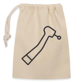Dental Drill Line Icon – Dentist Tool Symbol - Closable cotton gift bag (14x20cm) - nature - Front