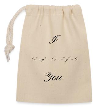 Mathematical Formula with Heart Motif - Closable cotton gift bag (14x20cm) - nature - Front