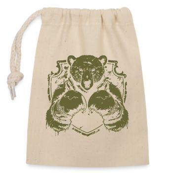 Bear Boxer - Closable cotton gift bag (14x20cm) - nature - Front