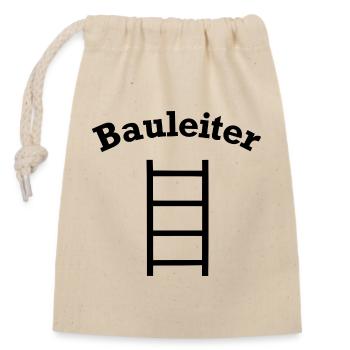 Lustiges Bauleiter Leiter Baustellen Design - Verschließbarer Geschenkbeutel aus Baumwolle (14x20cm) - Natur - Vorne