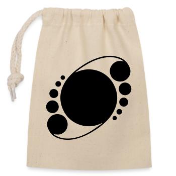 Orbit Ringe – Kosmisches Kornkreis-Design - Verschließbarer Geschenkbeutel aus Baumwolle (14x20cm) - Natur - Vorne
