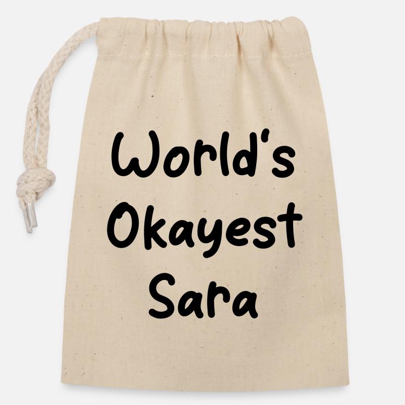 Sara la plus correcte du monde - Sac cadeau en coton avec cordon (14 x 20 cm) - nature