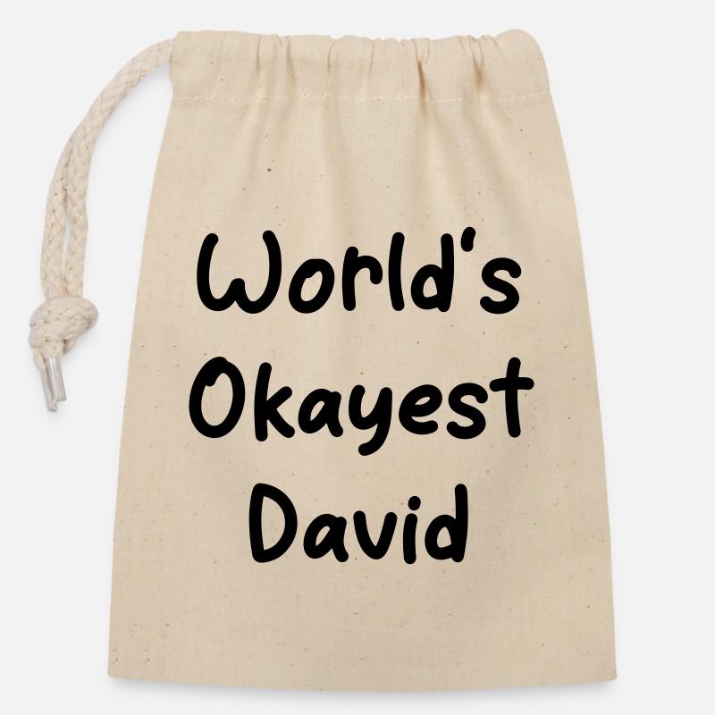 World's okayest David - Verschließbarer Geschenkbeutel aus Baumwolle (14x20cm) - Natur