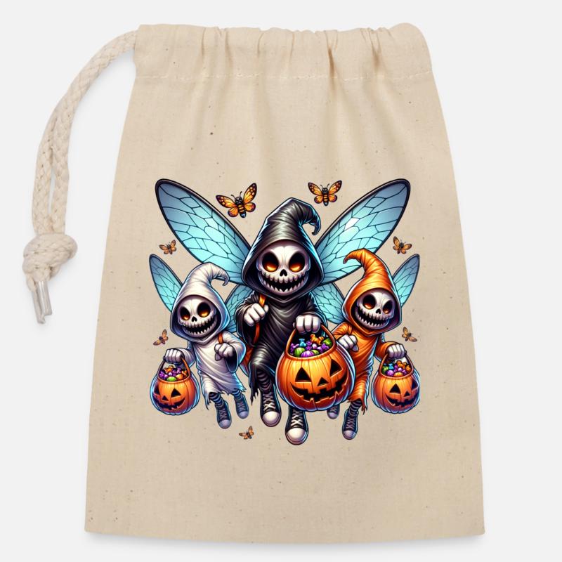 Spooky Squad - Closable cotton gift bag (14x20cm) - nature