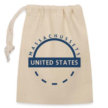 Design des Abzeichens des Bundesstaates Massachusetts - Verschließbarer Geschenkbeutel aus Baumwolle (14x20cm) - Natur - Vorne