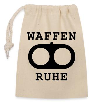 Waffenruhe Doppellauf Flinte Frieden Peace - Verschließbarer Geschenkbeutel aus Baumwolle (14x20cm) - Natur - Vorne
