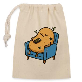 Zertifizierte Couch Tuber - Verschließbarer Geschenkbeutel aus Baumwolle (14x20cm) - Natur - Vorne