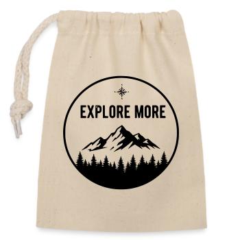 Explorer - Closable cotton gift bag (14x20cm) - nature - Front