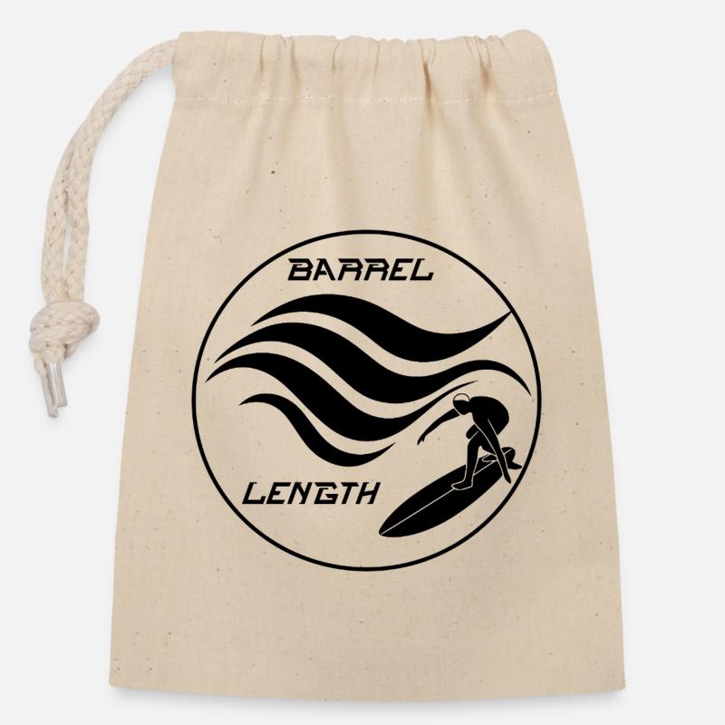 Barrel Length Surfer - Sac cadeau en coton avec cordon (14 x 20 cm) - nature