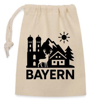 bayern wahrzeichen bundesland - Verschließbarer Geschenkbeutel aus Baumwolle (14x20cm) - Natur - Vorne