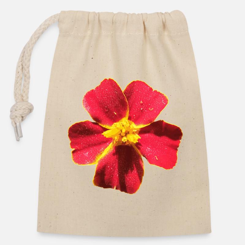 Tagetes - Sac cadeau en coton avec cordon (14 x 20 cm) - nature