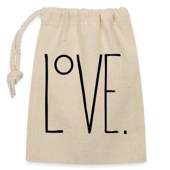 Love - Closable cotton gift bag (14x20cm) - nature - Front