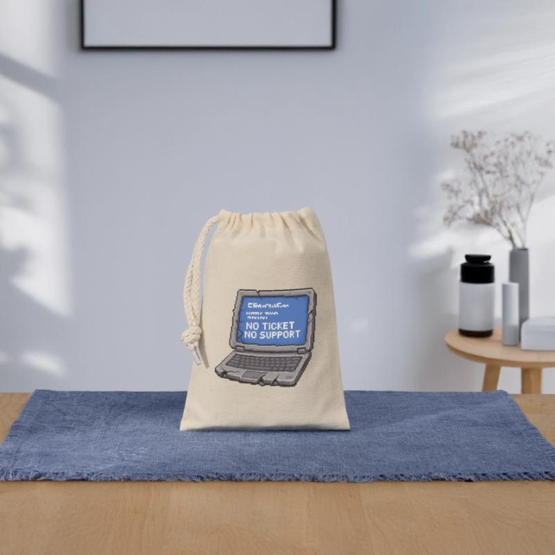 Pas de ticket, pas de support Admin IT Spruch Sac cadeau en coton avec cordon (14 x 20 cm)