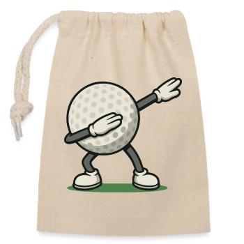 Lustiges Golf Dabbing Golfball Golfer Design - Verschließbarer Geschenkbeutel aus Baumwolle (14x20cm) - Natur - Vorne
