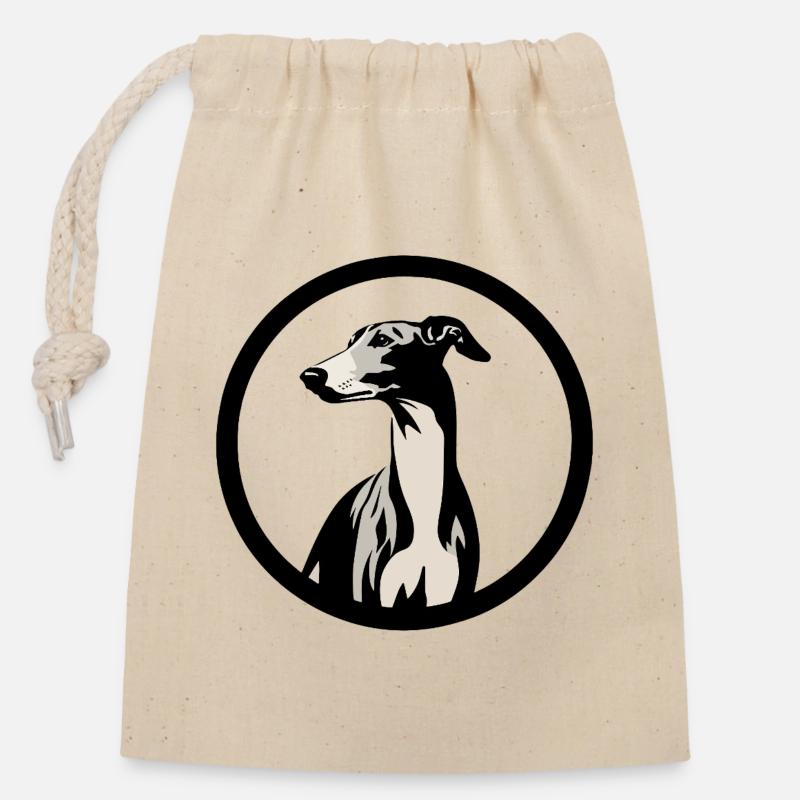 Galgo Logo No3 - Sac cadeau en coton avec cordon (14 x 20 cm) - nature