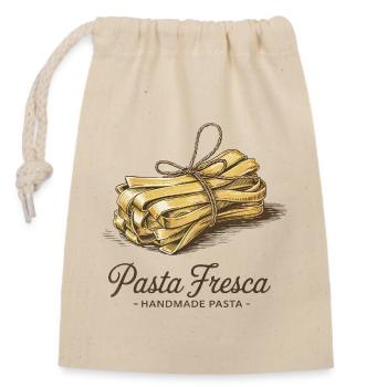 Pasta Fresca – Handmade Pasta - Verschließbarer Geschenkbeutel aus Baumwolle (14x20cm) - Natur - Vorne