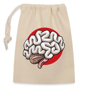 Gehirn Hirn Brain - Verschließbarer Geschenkbeutel aus Baumwolle (14x20cm) - Natur - Vorne