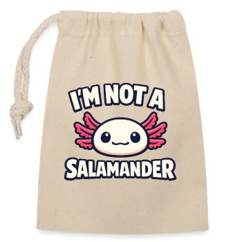 Je ne suis pas une salamandre - Axolotl - Sac cadeau en coton avec cordon (14 x 20 cm) - nature - Devant