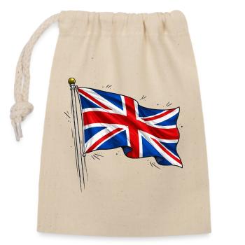 Great Britain England Flag - Closable cotton gift bag (14x20cm) - nature - Front