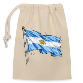 Argentinien Flagge - Verschließbarer Geschenkbeutel aus Baumwolle (14x20cm) - Natur - Vorne