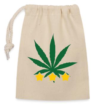 Cannabis Leaf - Weed - Legalize - Closable cotton gift bag (14x20cm) - nature - Front
