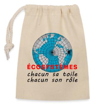 ecosystmes_chacun_sa_toile_chacun_son_role - Sac cadeau en coton avec cordon (14 x 20 cm) - nature - Devant